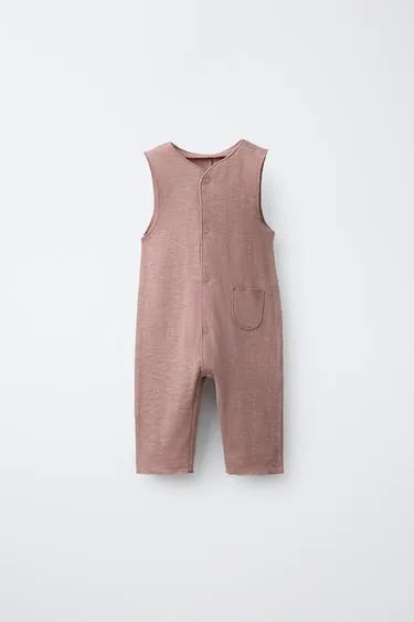 Длинный однотонный комбинезон