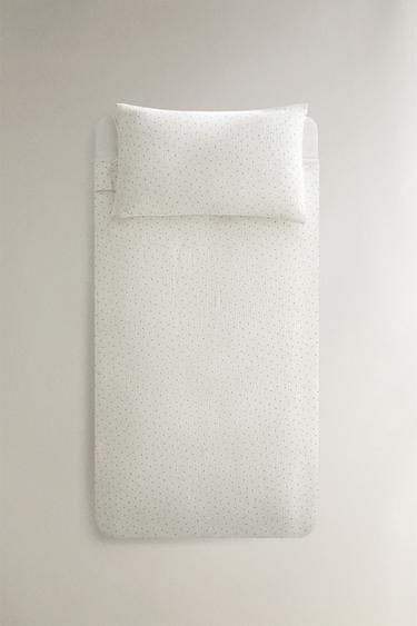 Zara Детское покрывало из хлопкового муслина с узором в горошек