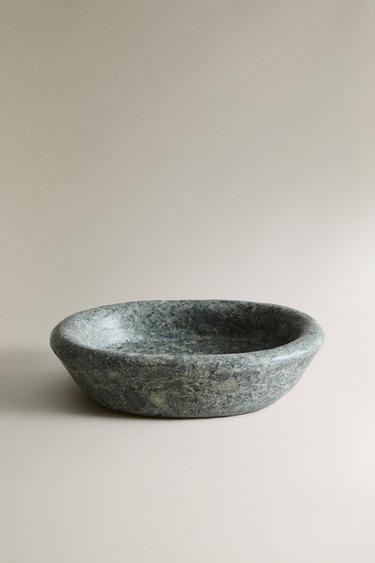 Zara Зеленый конкавный мраморный поднос