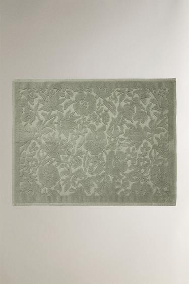 Zara Хлопковый вязаный велюровый банный коврик