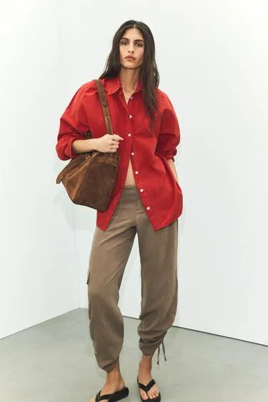 Рубашка оверсайз из стираного поплина- Заказать в России