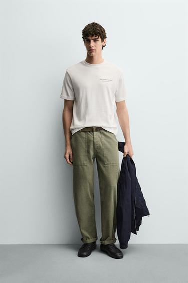 Zara Футболка с контрастным принтом