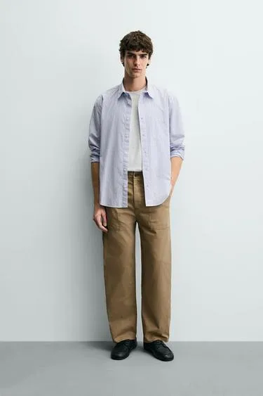 Рубашка в полоску с карманом- Заказать в России