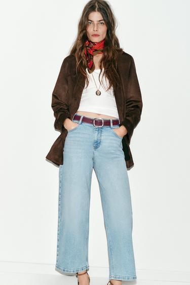 Zara Джинсы Z.10 кюлоты с высокой посадкой и ремнем