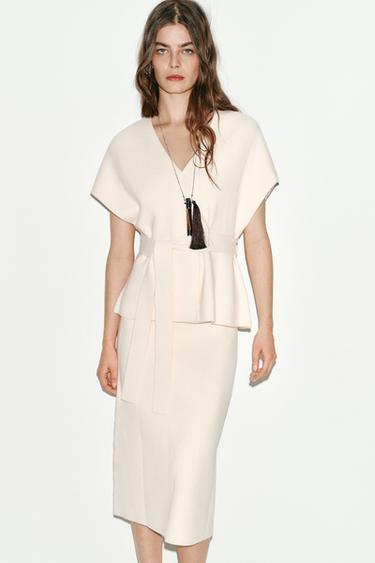 Zara Трикотажный жилет с поясом