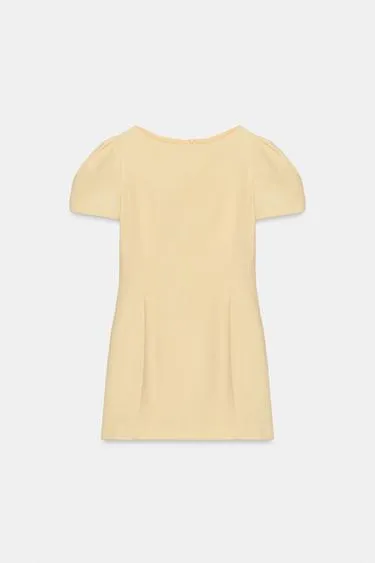 Короткое платье со складками и карманами- Заказать в России