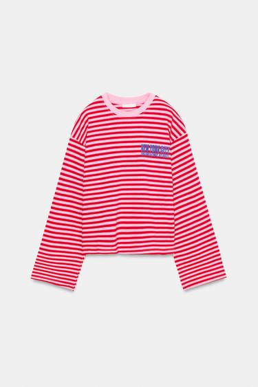 Zara Футболка в полоску с текстом