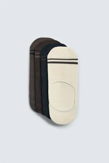 Набор из 4 пар невидимых носков в полоску- Заказать в России