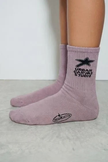 Набор из двух пар высоких носков с принтом