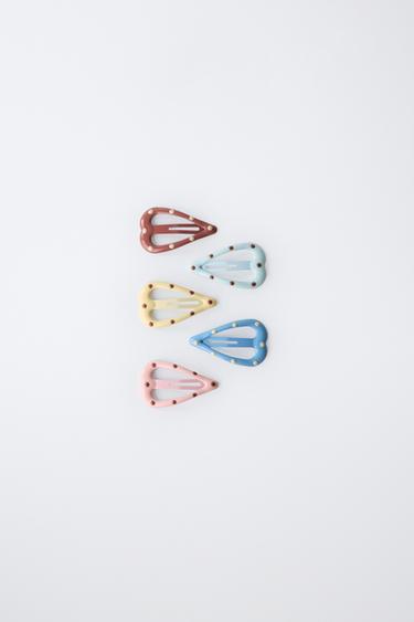 Zara Набор из пяти заколок для волос «сердца в горошек» купить с доставкой.