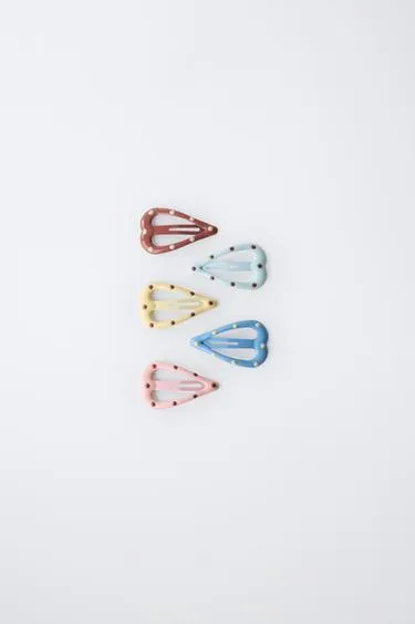 Набор из пяти заколок для волос «сердца в горошек»- Заказать в России