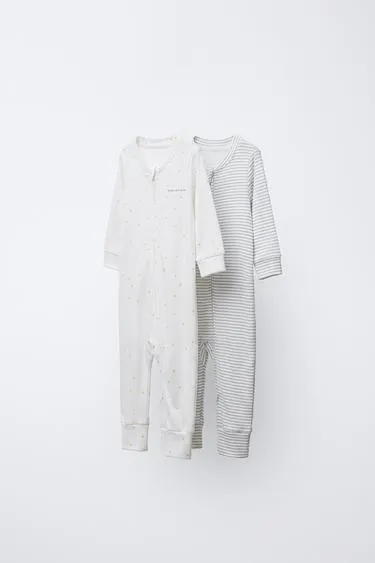 Набор из двух утепленных комбинезонов с цветочным принтом- Заказать в России