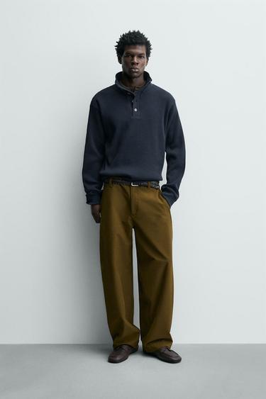 Zara Толстовка из рельефного трикотажа в рубчик