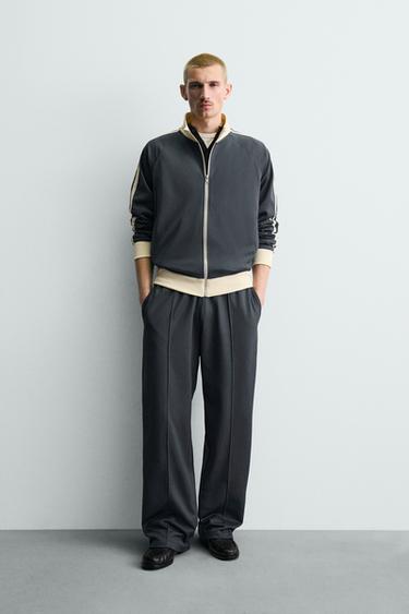 Zara Толстовка на молнии с контрастными полосами