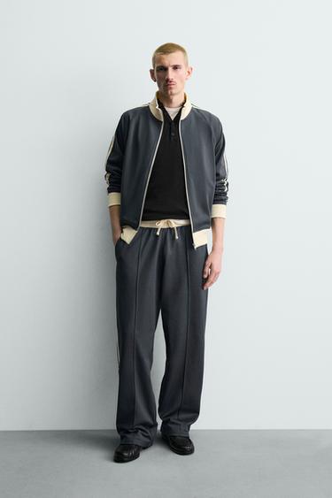 Zara Джоггеры WIDE FIT с лампасами купить с доставкой.