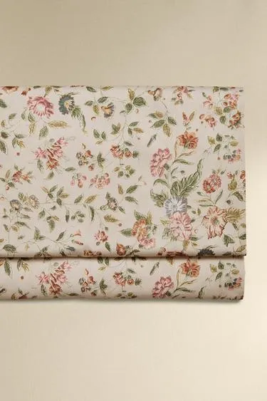 Покрывало из шелкового сатина с цветочным узором 300 TC- Заказать в России