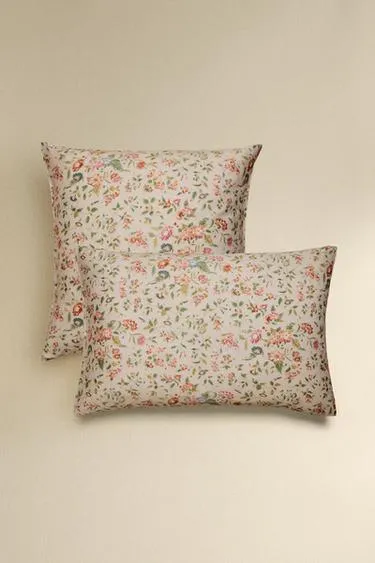 Наволочка из шелка с принтом цветов 300 нитей- Заказать в России