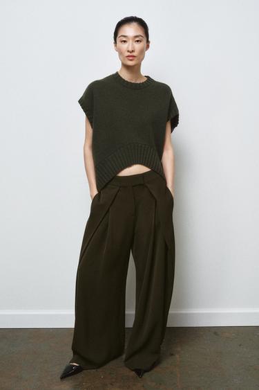 Zara Брюки WIDE LEG с защипами — ZW COLLECTION