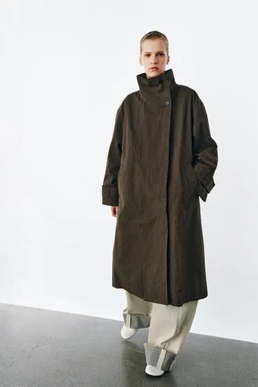 Тренч оверсайз в клетку — коллекция Zara «Zw»