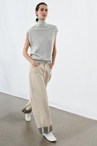 Zara Плетеный жилет с бантом