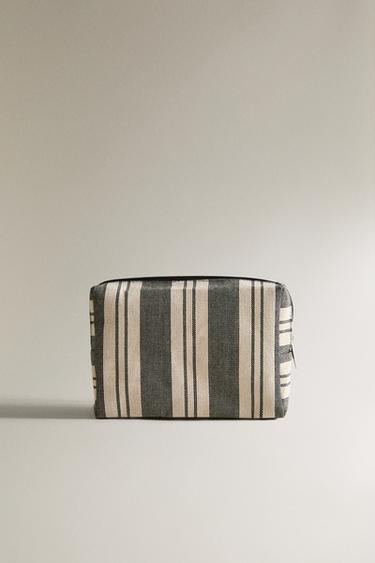 Zara Полосатая косметичка из хлопка