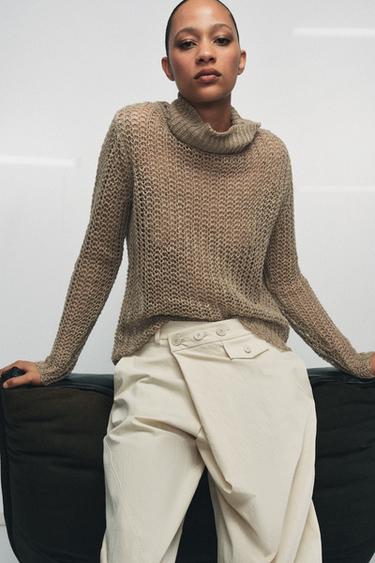 Zara Ажурный свитер из 100% льна