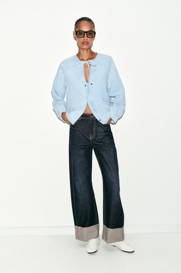 Zara Джинсовая рубашка Z1975 с бантом