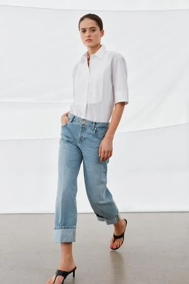 Джинсы прямого кроя с низкой посадкой — коллекция Zara «Zw»