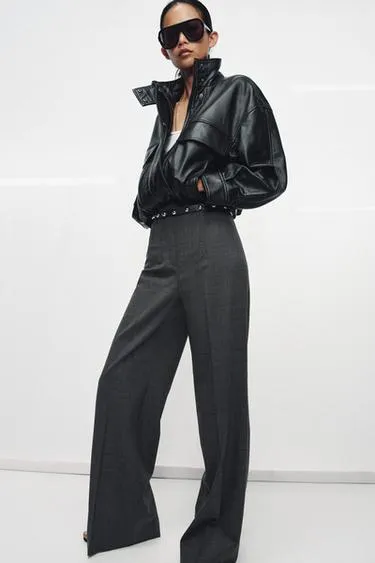 Брюки из шерсти с высокой посадкой — коллекция Zara «Zw»- Заказать в России