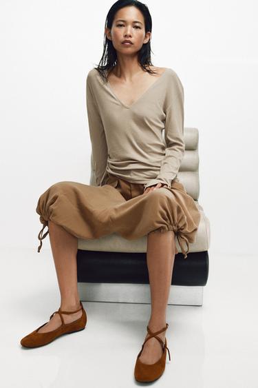Zara Кожаные балетки с ремешками