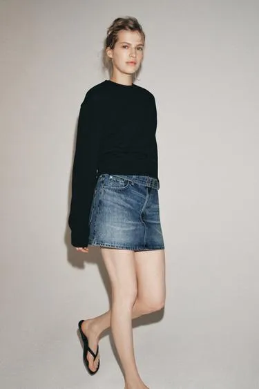Короткая джинсовая юбка — коллекция Zara «Zw»- Заказать в России