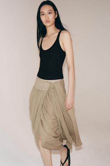 Zara Драпированная юбка с принтом — коллекция ZARA «ZW»