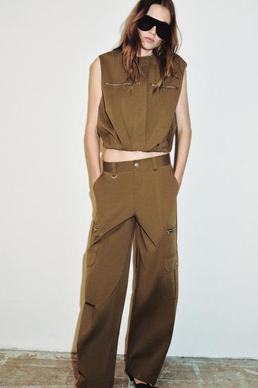 Zara Объемный жилет на молнии