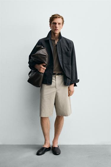 Zara Шорты  изо льна и хлопка