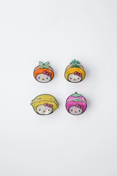 Набор из 4 заколок «фрукты Hello Kitty © Sanrio»- Заказать в России