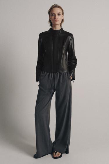 Zara Куртка из коллекции ZW лимитированная коллекция из 100% кожи