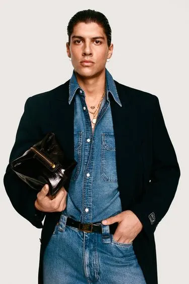 Джинсовая рубашка свободного кроя с вышивкой willy chavarria x zara- Заказать в России