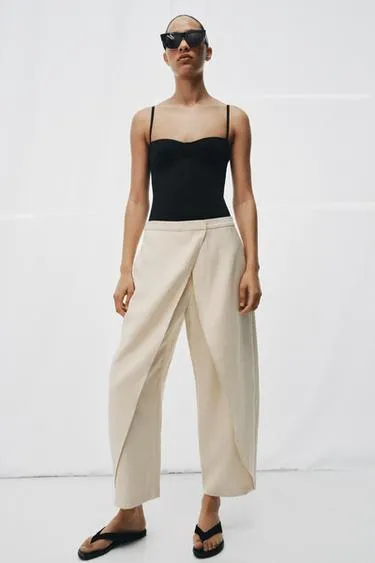 Брюки с запахом — коллекция Zara «Zw»- Заказать в России