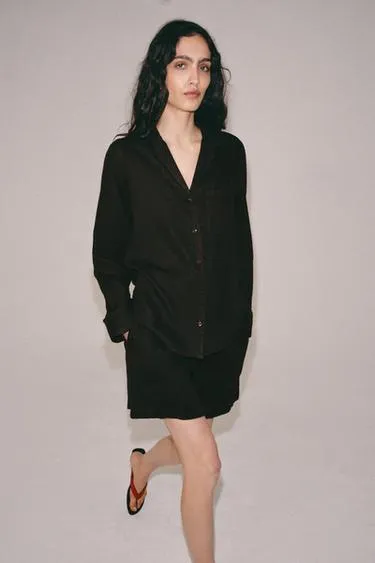 Льняные шорты — коллекция Zara «Zw»- Заказать в России