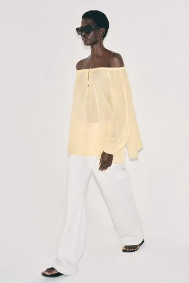 Блуза из льна — коллекция Zara «Zw»