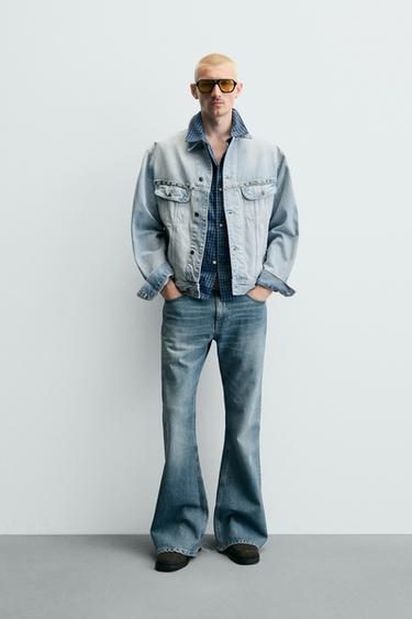 Zara Джинсовая куртка свободного кроя с металлическими заклепками