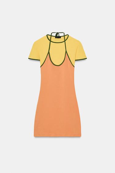 Zara Мини-платье с эффектом двойного слоя купить с доставкой.