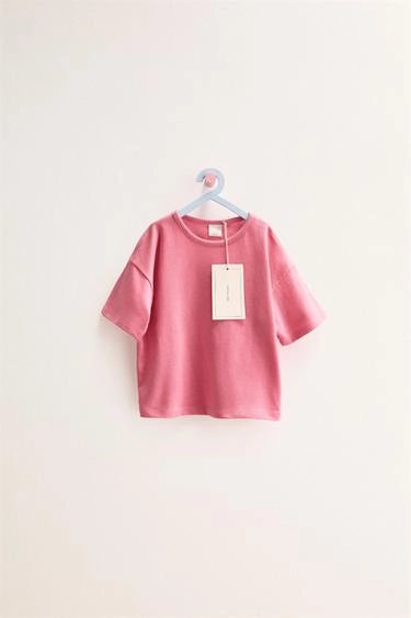Футболка Zara «Timeless» из хлопка и льна однотонная- Заказать в России