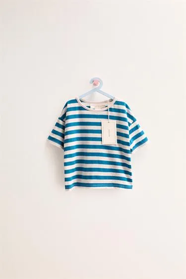 Zara «Timeless» - футболка в полоску из хлопка и льна