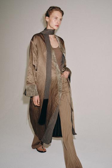 Zara Кимоно из жаккарда с шарфом — коллекция ZARA «ZW»