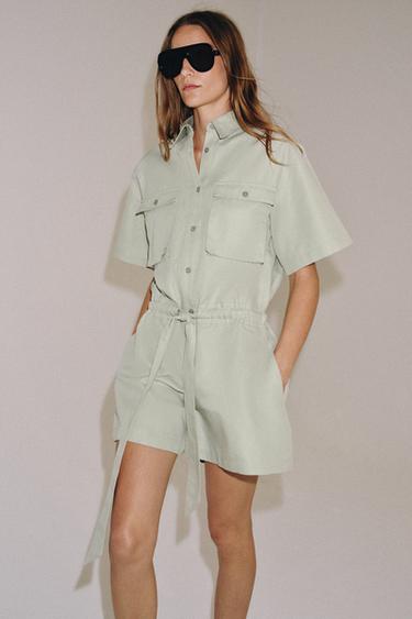 Zara Комбинезон-рубашка с поясом — коллекция ZARA «ZW»