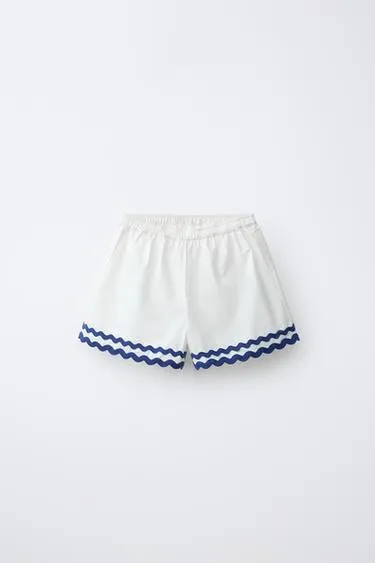 Шорты из поплина с волнистым краем — Casa Lawa X Zara Kids