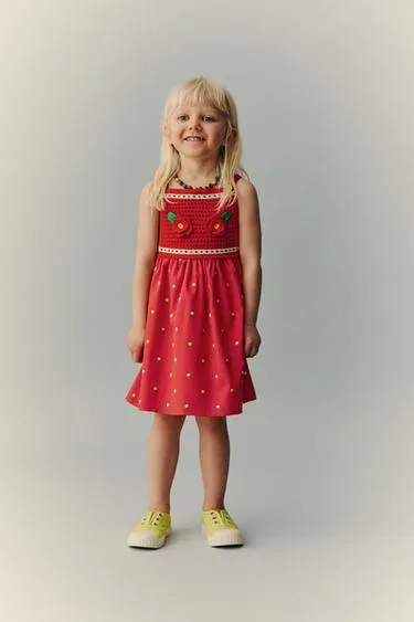 Платье с вышивкой и цветочными деталями — Casa Lawa X Zara Kids