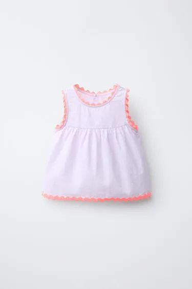 Топ из поплина с волнистым контрастным краем Casa Lawa X Zara Kids- Заказать в России