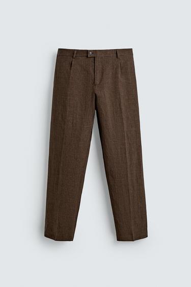 Zara Брюки классического кроя из 100% льна